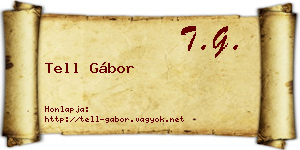 Tell Gábor névjegykártya